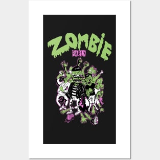 Zombie party Posters and Art